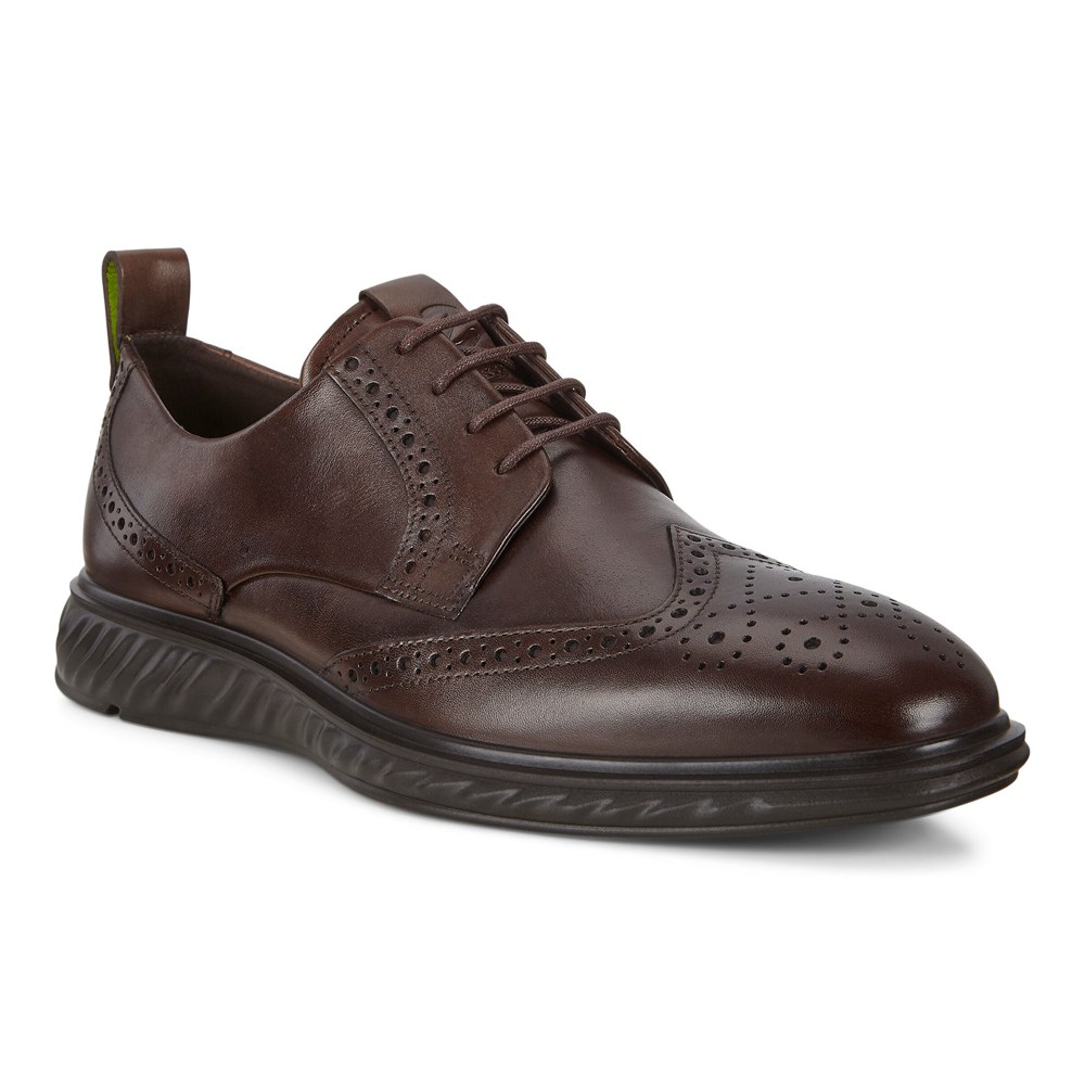 ECCO Mens Brogue Shoes Brown - St.1 Hybrid Lite Wingtip - HGW-094671